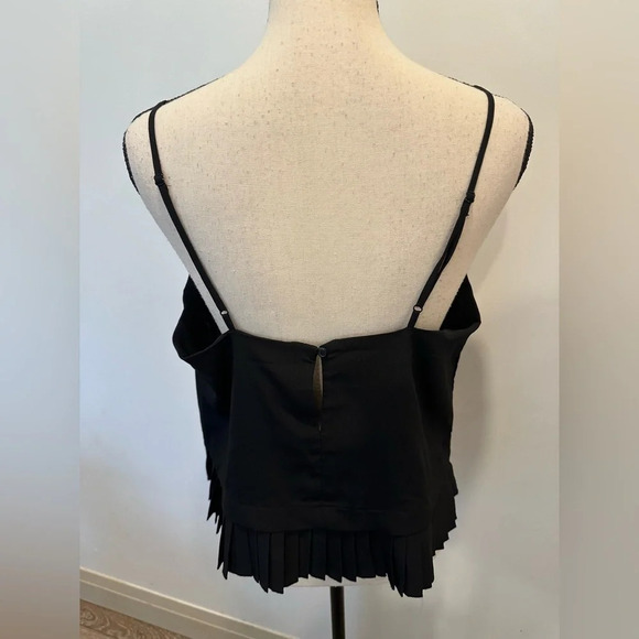 French connection black ruffled camisole top SZ L - Picture 2 of 4